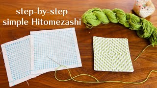 Step-by-step simple Sashiko Hitomezashi for beginners - from drawing a grid to stitching