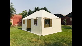 Tent and Frame Set Up Video | Hotel Resort  Wall Tent - Installation Procedure | Canvas Tent Review