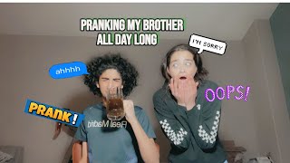Pranking My Brother ALL DAY LONG (HE'S ANNOYED)