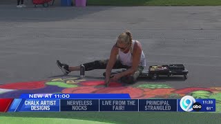 Chalk art adding to the beauty of the NYS Fair