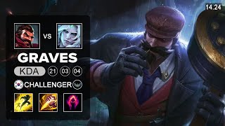 Graves vs Viego Jungle - KR Challenger - Patch 14.24 Season 14