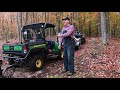 336 kubota lx2610 compact tractor. grapple. just grappling logs for firewood. outdoors channel.