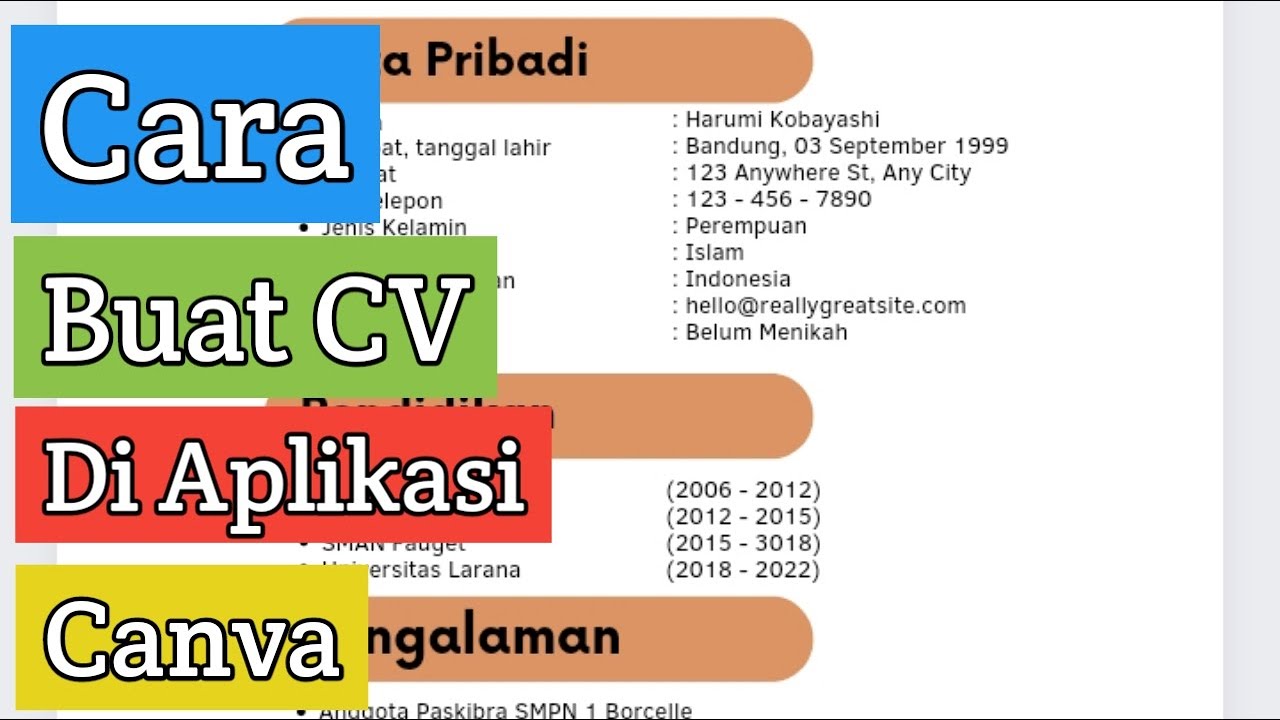 Cara Buat Cv Pake Canva Youtube