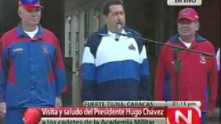 VTV VISITA Y SALUDO DEL PRESIDENTE HUGO CHÁVEZ A LOS CADETES DE LA ACADEMIA MILITAR