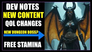 Dev NOTES | QoL changes | Gear Dungeon | achievements | King Arthur Legends Rise NEW CODE stamina