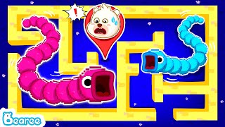 Bearee Tales 🐾 Pink and Blue Snake in Maze Challenge for Kids | Fun Playtime | Cartoon for Kids