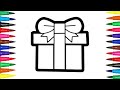 how to draw gift box step by step drawing easy drawing colourful drawing drawing gift box drawing