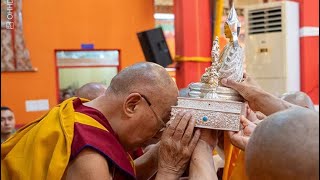 HH The Dalai Lama conferred White Tara initiation for longevity at Tashi Lhunpo on 13 Feb 2025