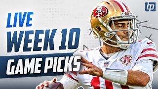 LIVE: NFL WEEK 10 GAME PICKS + FREE BETS  | PREDICTIONS, PROPS, AND PLAYS (BettingPros)