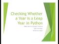Leap Year in Python | CBSE Class 11 Computer Science | Python Programming | CBSE TeckTalks