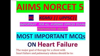 aiims norcet 5 preparation | aiims norcet 5 2023 |UPPSC Staff nurse & KGMU|  MCQs | Norcet 5  # 6