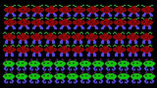 ALIEN1.BAS - GW-BASIC, space alien animation for gallery shooter