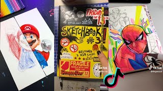 Cute Art TikToks I Saved ⋅𖦹 ׂ 𓈒🐇 ೀ DIY Inspiration 🧁⋆✿ Drawings . ALT . Sketchbook #18