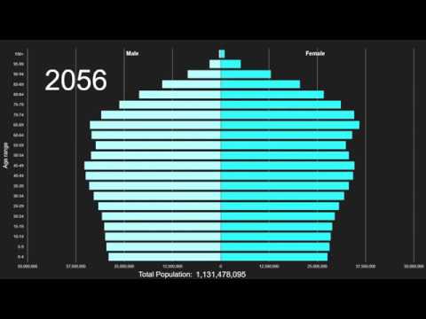 Europe And Northern America Population Pyramid 1950-2100 - YouTube