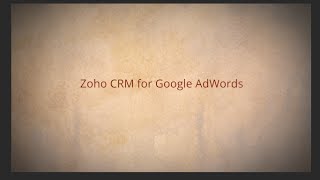 Zoho CRM for AdWords