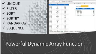 6 Powerful Dynamic Array Function in Excel | FILTER, UNIQUE, SORT, SORTBY, RANDARRAY and SEQUENCE