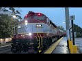 mbta’s heritage gp40mc 3 1129 arrives on the north side ft. special wrapped coaches september 2024