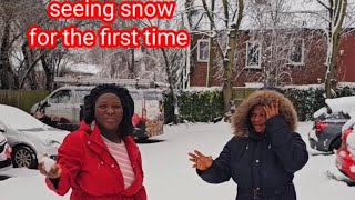 MY MUM FIRST SNOW EXPERIENCE IN THE UK🇬🇧