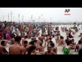 Thousands gather at River Ganges for holy dip they believe will wash away their sins