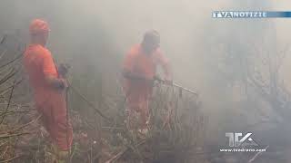 Adrano. L’incendio alle vigne. Il rogo domato con interventi da terra ma anche con un elicottero