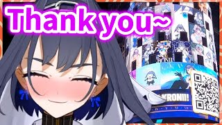 Kronii Reacts to the New York Times Square Billboard Gift 【HololiveEN】