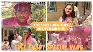 VLOG NO 145 | बॉब कोमल ने होळी केली Full धम्माल | चूलीवर बनवली कोंबडी ब्रियाणी | Bob \u0026 Komal Vlogs