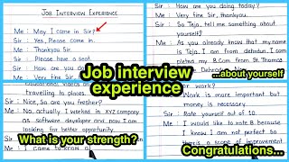 Job interview Experience | Job interview Conversation in English | Job Interview Question and Answer
