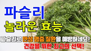 파슬리의 놀라운 효능 8가지 \u0026 부작용 / 파슬리로 만성 염증 질환을 예방하세요!