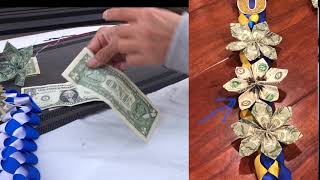 how to make money flowers｜超简单叠钱花法｜graduation money lie /EASY AND QUICK｜毕业典礼花环｜教大家简单创意实用花环法