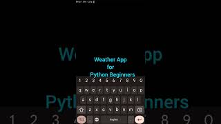 Build a Weather app for python Beginners #weather #news #new #update #python #viral #coding #code