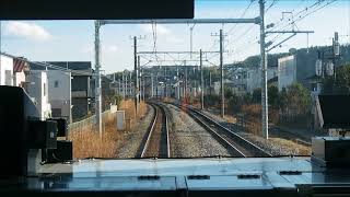 JR大船駅から北鎌倉駅間の先頭車両の風景