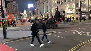 Central London amazing building at Saturday night,  Piccadilly circus.