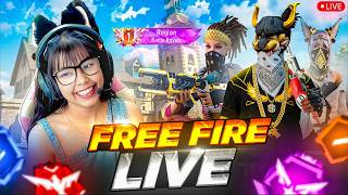 🔴FREE FIRE LIVE WITH RIYA AND 1 VS 4 GUILD TEST😎 #classyff #fflive #freefire #girlgamer