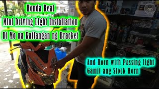 Honda Beat fi/Mini Driving light Installation/Horn With Passing Light Installation