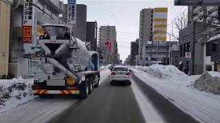 札幌市西区　マンボウ～山の手通～山の手～宮の森～北5条手稲通交差点　冬道ドライブ　hokkaido　sapporo