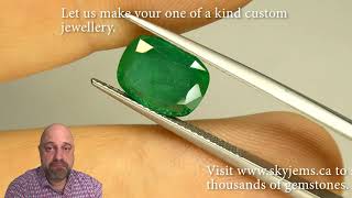 SOLD - 3.5ct Cushion Emerald GIA Certified Zambian - GIAE0342