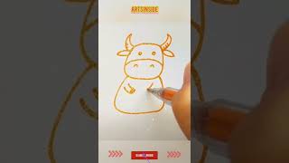 How to draw easy cow? #shorts#short#trending#stepbystep #ytshorts #art #drawing #satisfying