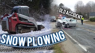 Snow Plowing with Pickup \u0026 Takeuchi Skidsteer!