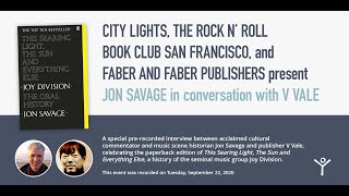 CITY LIGHTS LIVE! Jon Savage in conversation with V Vale