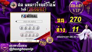 ถ่ายทอดสด ผลดาวโจนส์วีไอพี ประจำวันที่ 26 สิงหาคม2565