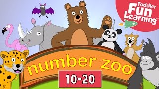 Learn to Count 10 to 20 with Number Zoo | Toddler Fun Learning