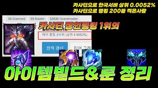 카사딘 1위 루나리나의 카사딘 룬,템트리 설명