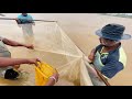 पुराच्या पाण्यात पकडले येंडीने मासे fish catching by traditional method in konkan