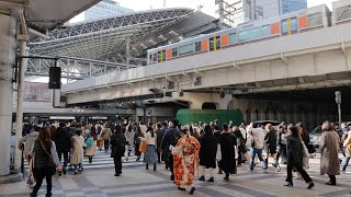 JR大阪駅　御堂筋南口前の横断歩道　2022/1/10 14:00頃（4K UHD 60fps）