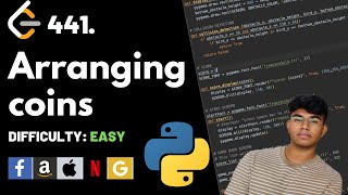 Arranging coins | Leet code 441 | Theory explained + Python code | July code challenge