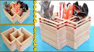DIY,  How to make kitchen spoon stand / popsicle stick crafts / craft ideas ٫ Ice cream sticks craft