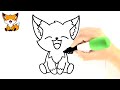 how to draw a cute fox step by step 🦊