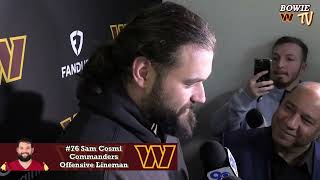 Hear From Commanders OL Sam Cosmi | Washington Commanders End of Season Interviews (1-27-25)