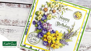 Spring Flowers Die Cut Decoupage Card | Layered Paper Crafting, No Cutting Required