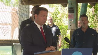 Gov. DeSantis at a press conference in Miami